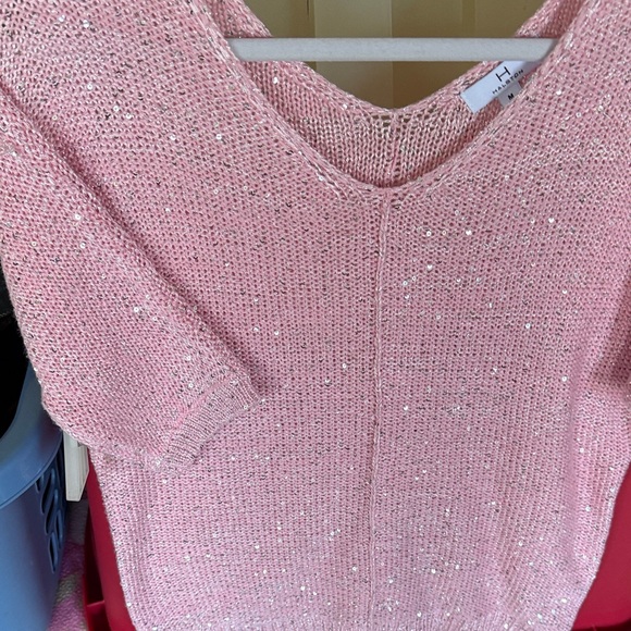 H by Halston Pink Metallic Knit Sweater - Picture 3 of 3